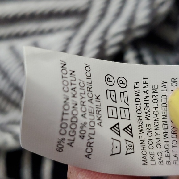 Lucky Brand-  Open Cardigan Mixed pattern Cozy Soft Essential Modern Cut Sz M - Picture 6 of 6